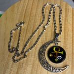 Prince Symbol Crescent Moon Necklace Silver Tone Charm Pendant Music New 18in Photo 0