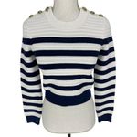 Generation Love White and Blue Striped Janice Cropped Sweater Photo 5