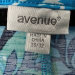 Avenue Womens Top 30/32 Floral Stretch Chic Summer Beachy Coastal Tropical Party Blue Photo 1