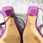 ZARA NWT  Embellished Vinyl Heels Violet formal sling backs Size EU 38 US 7.5 Photo 5