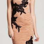 Sue Wong Ruched Lace Embellished One Shoulder Mini Cocktail Dress Photo 0