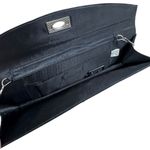 Bijoux Terner  Black Satin Boxy Clutch Purse w/ Hideaway Chain Crossbody Photo 4