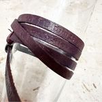Good Works Leather Wrap Around Bracelet Purple Matthew 19:26 and 8:13 Photo 1