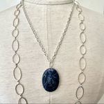 EXPRESS blue stone pendant double strand necklace Photo 1