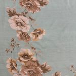 Women Floral Shawl Square Fringed Light Blue Tan Cream Elegant Accessory Photo 6