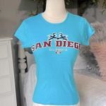 San Diego California Baby Doll Bright Blue T Shirt Photo 0
