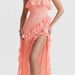 House Of CB Sarina Apricot Ruffle Maxi Dress Photo 1