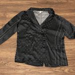 Victoria's Secret Satin Jacquard Bed & Evening Black White Polka Dot Blazer Medium Photo 8