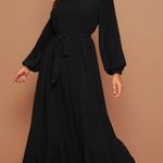 SheIn Raglan Lantern Sleeve Flounce Hem Swiss Dot Dress Photo 0