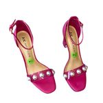 Anne Klein NWT AK  PINK PURPLE PEARL STUDDED ANKLE STRAP HEEL SANDAL 9.5 Photo 1
