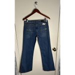 Danesi Mid Rise Flare Jeans Size 11/12 Dark Wash Rhinestone Bedazzled Blue Photo 3