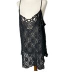 VINTAGE 90s INNER MOST Black Lace Chemise Size L Photo 1