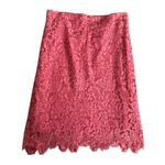 Oscar de la Renta Coral Pink Lace Scalloped Skirt Size 12 Photo 1