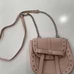 EXPRESS Pink Grommet Bow Crossbody Bag Purse Chain Photo 6