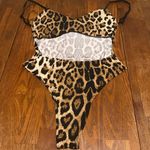 Leopard Print Open Back Bodysuit Teddy. New Multi Size L Photo 5
