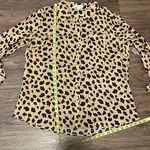 kim rogers NWT Kim Roger’s Long Sleeve Leopard Print Button Down Shirt Tan Black Size XL Photo 9