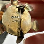 Signed Alpaca Mexico Turtle Tortoise Abalone Shell Brooch Pin Photo 4