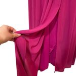 Lulus  Pink Magenta Long Sleeve Maxi Formal Bridesmaid Dress Womens XS Faux Wrap Photo 7