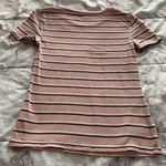 H&M striped pink black white cotton T-shirt, size XS summer basic vacation Photo 10
