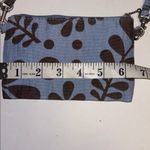 BLUE AND BROWN NYLON/CANVAS LIKE MINI PURSE DETACHABLE HANDLE WILL HOLD IPHONE Photo 5