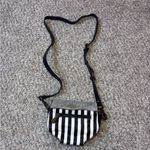 Kenneth Cole Black and White Striped Cow Hair Crossbody Bag Photo 5