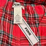 PINK - Victoria's Secret 🎄PINK VICTORIA’S SECRET Flannel Pajama Shorts Bright Red Forest Green Plaid M Photo 13