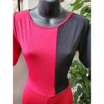Boutique Wall St Women Red & Black Polyester Short Sleeve Round Neck Jumpsuits S Photo 4