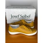 Josef Seibel Womens Leather Sneakers Mustard Yellow Lace Photo 4