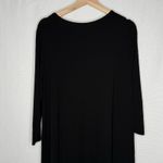 Philosophy  Dress Womens XL‎ Black Lace Up Boho Flowy Minimalist Knee/Midi Shift Photo 4