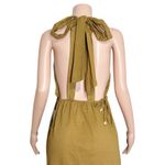 MARYSIA Backless Seashell Embellished Seersucker Halterneck Dress,Caramel, Large Brown Photo 7