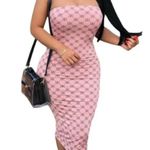 bodycon tube midi dress fancy print blush size S Pink Photo 4