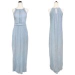 Altar'd State  Light Blue Sleeveless Halter Maxi Dress Crochet Lace Size‎ Medium Photo 1