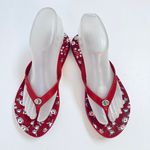Coach Abbigail Trainer Rubber Red/White/Pink Flip Flops/Sandal sz 5/6 Photo 8