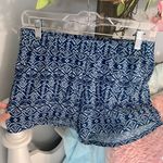 Bebop Blue Print Silky Elastic Waist Shorts Photo 7