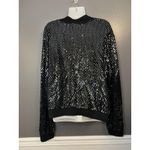 LuLaRoe  Jacket Womens 3XL Black Sequin Bomber Zip Front Party Metallic Photo 4