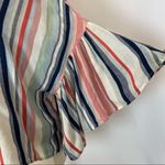 Susina Wide Sleeve‎ Blouse Striped Pink Blue Relaxed Fit V Photo 5