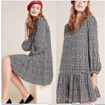 Anthropologie Maeve Sterling Houndstooth Drop Waist Tunic Dress W-617 Sz S Photo 1