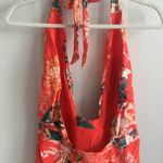 Modcloth  The Bethany One-Piece Floral Swimsuit Large Halter Tropical High Waist Photo 8