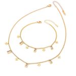 Dainty Clovers & CZ Charms Gold Necklace Photo 2