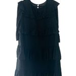 Madewell  Waterlily Tired Ruffle Eyelet Dress Black Sz 12 Photo 1