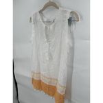 Rachel Zoe Top Women Small White Linen Blend Beach Coastal Swim Cover Tassel Photo 9