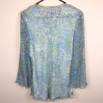 SilkLand Women’s Boho Silk Floral Paisley Print Bell Sleeve Lace Photo 6