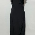 & Other Stories & Other Stories Cap Sleeve Tie Waist Maxi Wrap Dress Black Size 4 Photo 2