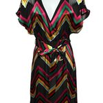 Alice + Olivia Lexa Chevon Striped Rainbow Wrap Tie Dress Chiffon Silk Viscose 2 Photo 1