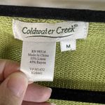 Coldwater Creek Green Tie Front Sweater Linen Cotton Size M Y2K 90s Friends Photo 3