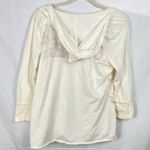 Vintage Y2K DKNY Womens L/XL Cream Graphic Print Slim Hooded T Photo 1