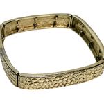 Foldable Snake Print Gold Tone Bracelet Photo 0