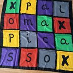 Paloma Picasso Multicolor Graphic Scarf made in Italy Vintage 35”X 35” Red Photo 2