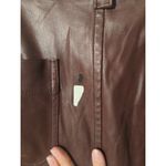 RTR Saunders Brown Faux Leather Slit Midi Skirt Size 14 Photo 7