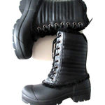 Hunter NIB Original Shearling Lined Pac in Black Lace-up Rain Boots US 6 $235 Photo 0